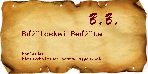 Bölcskei Beáta névjegykártya