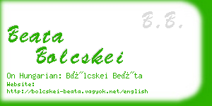 beata bolcskei business card